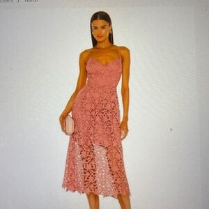 ASTR The Label Dusty Pink Lace Midi Dress NWT